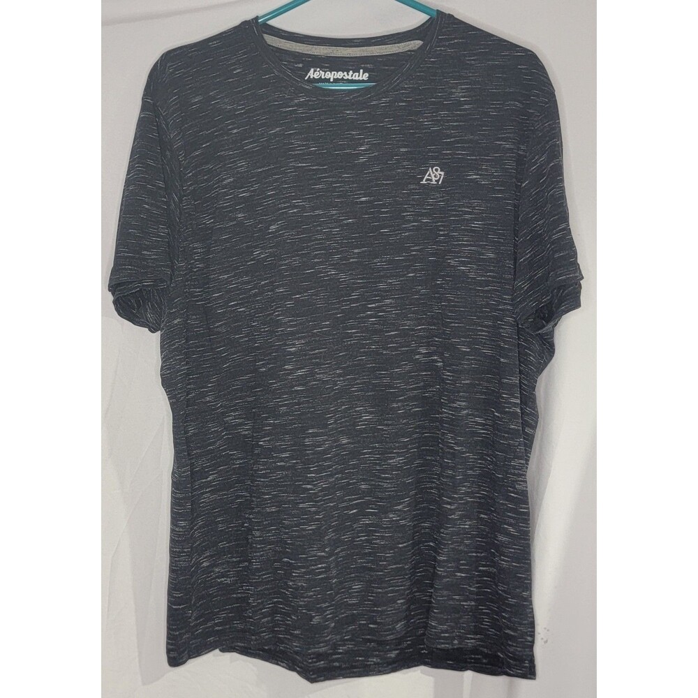 Aeropostale A87 Mens 3XL T-Shirt Black Gray Lightweight Soft Casual Tee